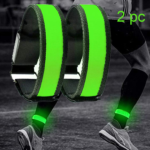 2 pack luz deportes LED pulseras ajustable brillante pulseras para los corredores de larga ciclistas de seguridad de bicicleta ► Foto 1/6