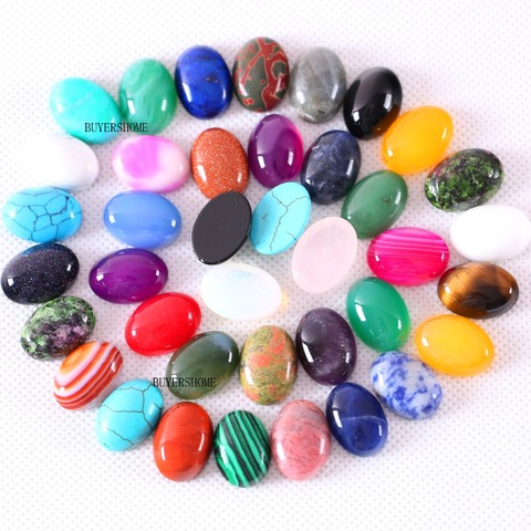 10 Uds. Oval 13x18MM cabina de cabujón piedras naturales cuentas lapiss cornalina aullita de cristal ópalo para hacer joyas pendientes de pulsera ► Foto 1/6