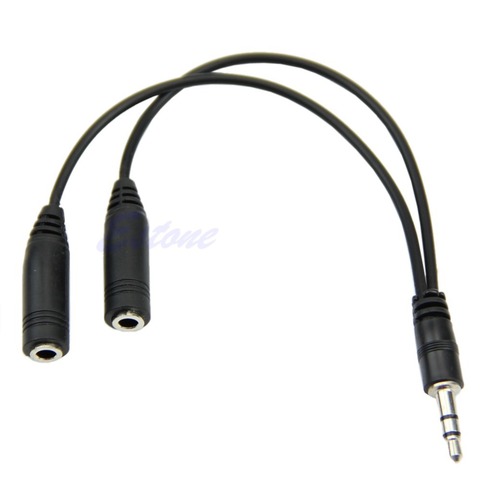 1 PC 3,5mm macho a 2 conector hembra Dual Jack Audio estéreo auriculares Cable divisor de micrófono ► Foto 1/1