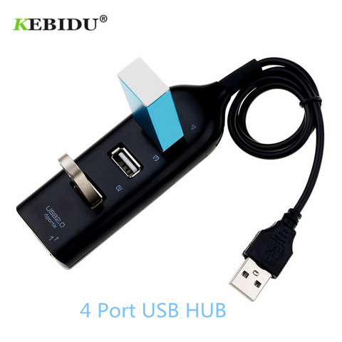 Kebidu-miniadaptador USB 2,0 de alta velocidad, Hub divisor de 4 puertos USB para PC, ordenador, discos duros portátiles, más nuevo ► Foto 1/6