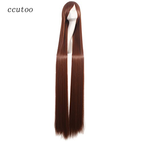 Ccutoo-Peluca de cabello sintético para Cosplay, pelo largo recto de 59 