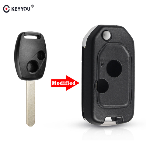 KEYYOU-carcasa para llave de coche, accesorio modificado con 2/3/4 botones, para Honda Accord Civic CRV Pilot 2007 2008 2009 2010 2011 2012 2013 ► Foto 1/6