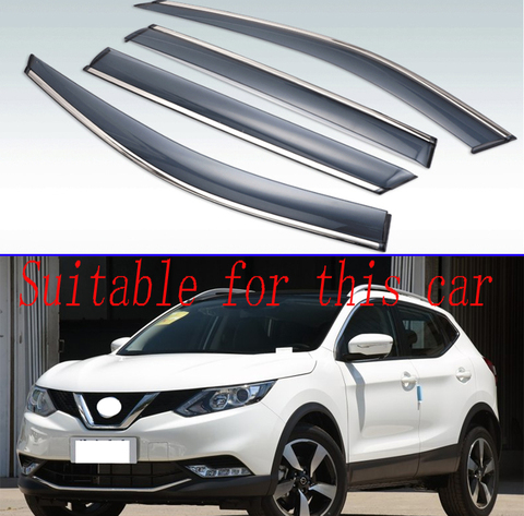 Para Nissan Qashqai segunda generación (J11) 2014-2022 Deflector de protección solar de ventana con Visor Exterior de plástico 4 piezas ► Foto 1/6