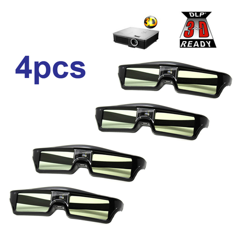 Envío gratuito! 4 unids/lote 3D gafas de obturador activo recargable para BenQ W1070 Optoma GT750e DLP 3D emisor proyector gafas ► Foto 1/6