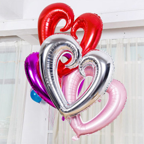 Globos de aluminio con forma de corazón hueco grande decoración de la boda globo de helio San Valentín oro corazón fiesta suministros globos ► Foto 1/6