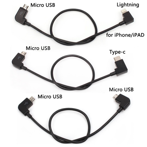 FPV Micro USB a la iluminación/Tipo C/Micro USB línea de Cable de datos de Cable para IPhone para Pad DJI Spark/MAVIC Pro/Mavic 2 de Control de aire ► Foto 1/4
