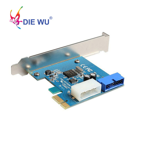 DIEWU PCI-E a tarjeta de expansión USB 3,0 con tarjeta de expansión e/s de interfaz de convertidor NEC con 4 pines fuente de alimentación ► Foto 1/4