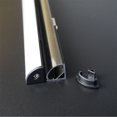 Tira de aluminio negro anodizado con forma de V, carcasa de Luz lineal para Pcb de cocina de 12mm, 5-30 unids/lote, 40 pulgadas, 1m, 45 grados ► Foto 1/6