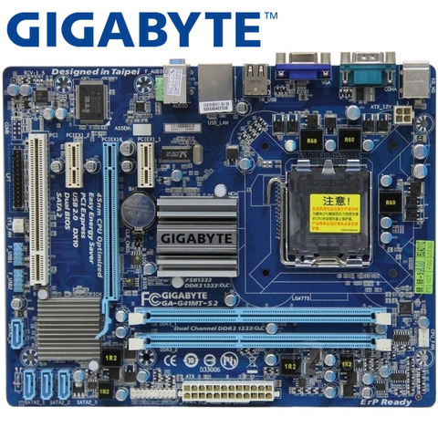 GIGABYTE GA-G41MT-S2 placa base de escritorio G41 Socket LGA 775 para Core 2 DDR3 8G Micro ATX Original utilizado G41MT-S2 placa base ► Foto 1/5