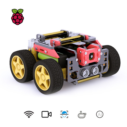 Adeept-Kit de Robot inteligente AWR 4WD, WiFi, para Raspberry Pi 3, modelo B +/B/2B, bricolaje, para niños y adultos, pista de destino OpenCV ► Foto 1/6