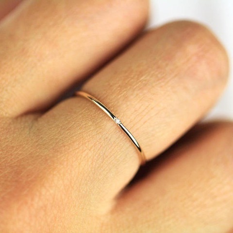 Anillos de ZHOUYANG para mujer Micro insertos de Zirconia cúbica anillo de dedo Delgado anillo de joyería de moda KCR101 ► Foto 1/6