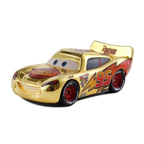 Coche de juguete de metal fundido a presión, juguete de Cars 3, Disney Pixar Cars, acabado metálico, dorado, cromado, McQueen, rayo McQueen, regalo para niños ► Foto 1/6
