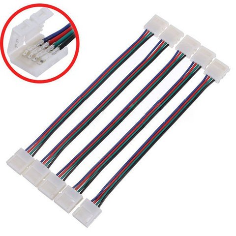 10/20/50 unids/pack 4-Pin de conexión esquina 4pin conector RGB PCB adaptador para 10mm SMD 5050 3528 RGB LED de luz de tira ► Foto 1/4