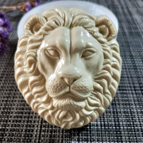 DW0137-Molde de silicona con forma de cabeza de león, jabón hecho a mano con molde de vela, Molde de resina para arcilla ► Foto 1/6