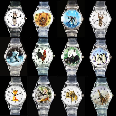 Reloj deportivo de cuarzo con diseño de delfín, gato, León, Tigre, pingüino, jirafa, serpiente, gallo, mono, oso Polar, Panda ► Foto 1/6