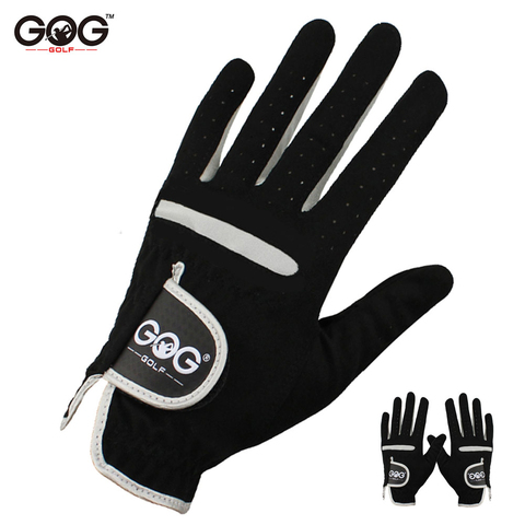 1 ppiezas s guantes de Golf para hombre mano izquierda derecha Micro fibra suave guantes de Golf transpirables hombres Color negro marca GOG ► Foto 1/5