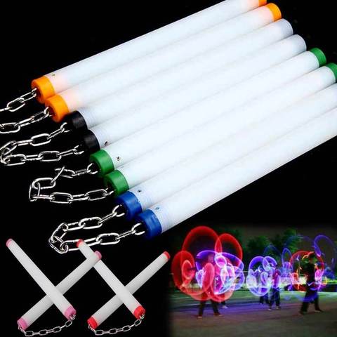 Nunchakus-juguete de luz LED fluorescente brillante, Kongfu, Nunchaku, palo de luz, M09 ► Foto 1/6