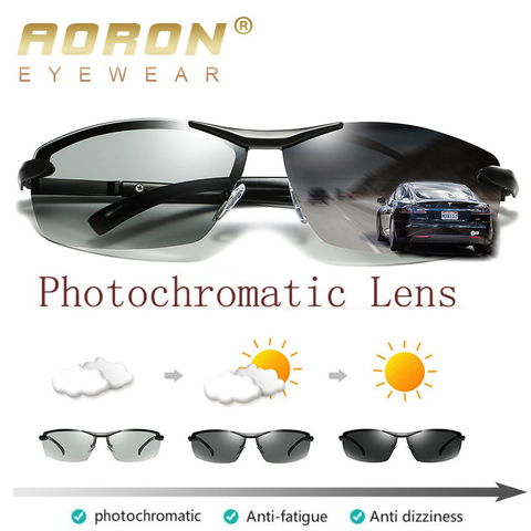 AORON-gafas de sol polarizadas fotocromáticas para hombre, antideslumbrantes, UV400, gafas de conducción ► Foto 1/6