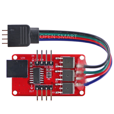 Módulo de controlador de tira de LED RGB a todo Color con conector CC para interfaz de Cable de tira de LED Arduino fácil de conectar fuente de alimentación de 12 V ► Foto 1/4