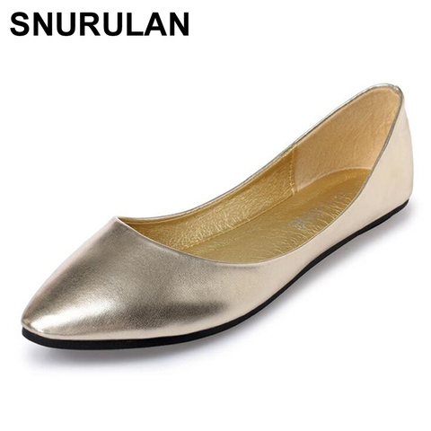 SNURULANNewSring-zapatos planos informales para mujer, mocasines de Ballet bajos con punta puntiaguda, BallerinaLoafersE068 ► Foto 1/1