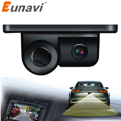 2022 Parktronic Eunavi 2 en 1 sensores de aparcamiento de coche cámara de respaldo de visión trasera Universal de alta claridad de noche para visión de marcha atrás Radar ► Foto 1/6