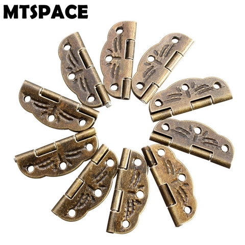 MTSPACE 10 unids/set 30mm x 22mm puertas bisagras tope de aleación de rotación de 0 grados a 280 grados de bronce antiguo piezas de herramientas ► Foto 1/6