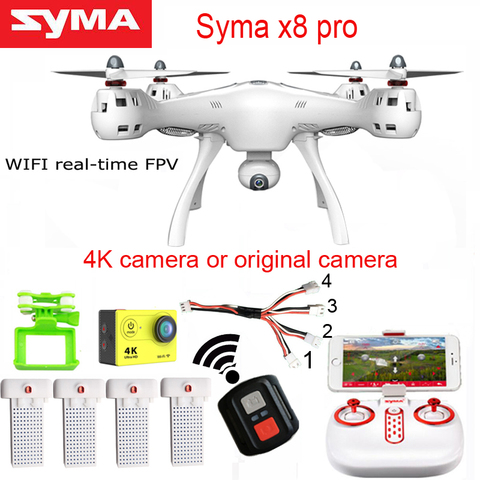 SYMA-DRON X8PRO con GPS, WIFI FPV, con cámara HD de 720P o cámara H9R 4K en tiempo Real, DRON con cámara de 6 ejes con mantenimiento de altitud x8 pro RC, Quadcopter RTF ► Foto 1/6