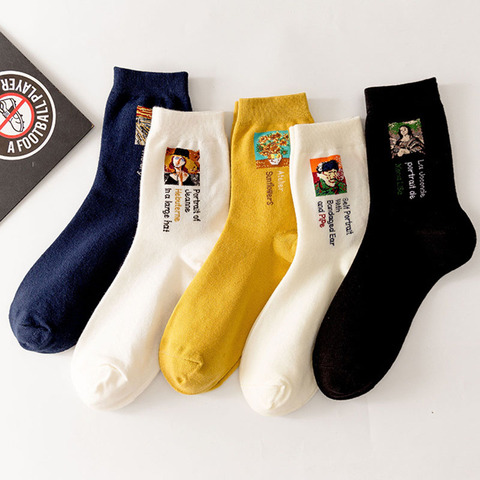 Calcetines tobilleros de algodón estilo Harajuku para hombre y mujer, calcetín corto con estampado de personaje divertido, de talla grande, coreano, Kawaii ► Foto 1/6