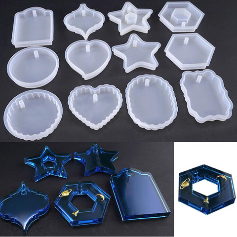 Nuevo molde de silicona transparente flor seca resina decorativa artesanía DIY colgante molde Moldes de resina epoxi para joyería ► Foto 1/6