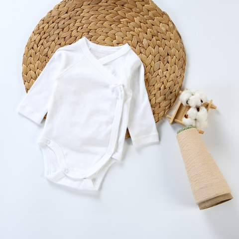 Body de algodón de manga larga para bebé recién nacido, 100%, blanco, 2, 3, 5 uds. ► Foto 1/6