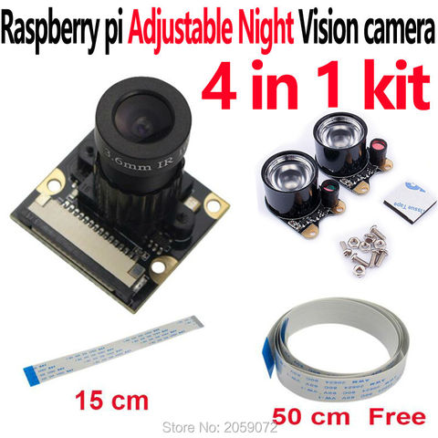 Módulo de cámara de visión nocturna ajustable Focal para Raspberry Pi 2/3/4B Modelo B frambuesa cámara Pi Noir ► Foto 1/5