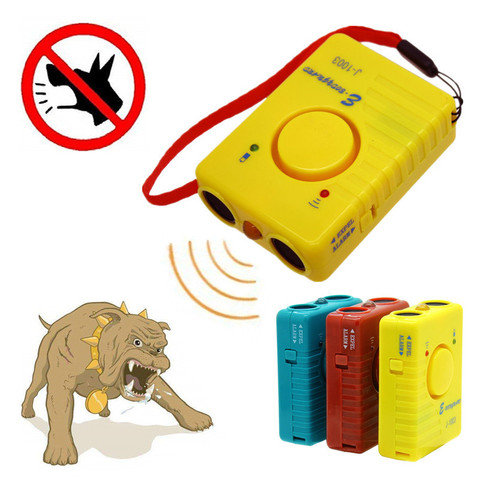 Repelente ultrasónico LED recargable para perros, dispositivo para ladridos, adiestramiento de perros y mascotas, alarma de protección para repelentes y ladridos con 120dB ► Foto 1/6