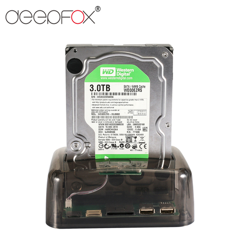 DeepFox-estación de acoplamiento de disco duro USB 3,0/Tipo C a SATA/IDE para carcasa HDD de 2,5 pulgadas/3,5 pulgadas, ranura SD para TF M2 para TV y portátil ► Foto 1/6
