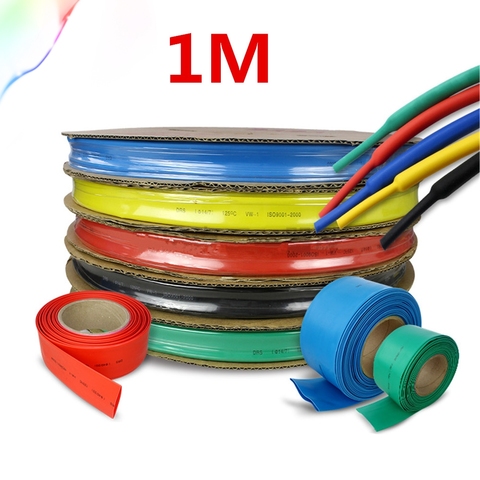 1 metros/lote 2:1 colores 1, 2, 3, 5, 6mm, 8mm, 10mm, encogimiento de calor de diámetro Heatshrink tubo de envoltura de alambre DIY conector reparación ► Foto 1/1