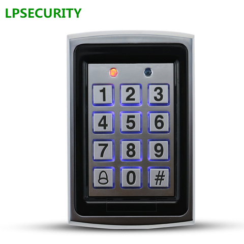 LPSECURITY-abridor de puerta con funda de Metal, lector RFID, teclado de Control de acceso con luz trasera, 125Khz, EM-ID ► Foto 1/3