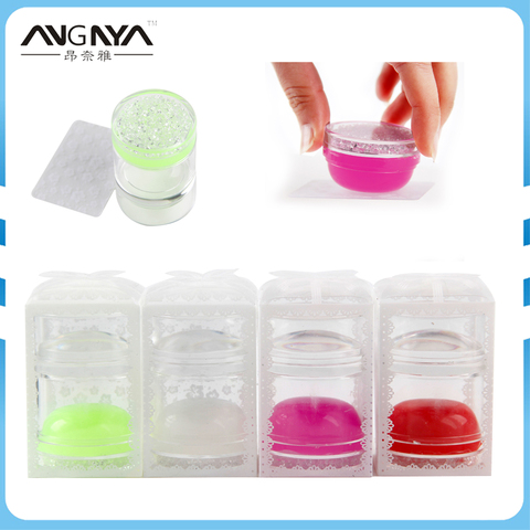 ANGNYA 1 Set de Arte de uñas de suave Jelly claro Stamper DIY del clavo de silicona sello artístico de Stamper uñas herramienta ► Foto 1/4