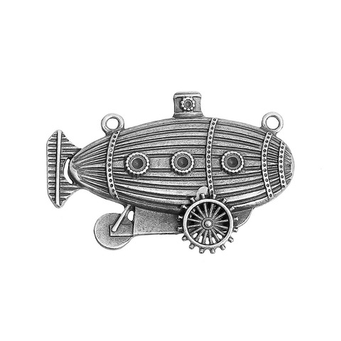 DoreenBeads de Zinc antiguo de aleación de bronce de Color plata Steampunk conectores engranaje de barco de moda DIY componentes 49mm x 33mm 2 uds ► Foto 1/6
