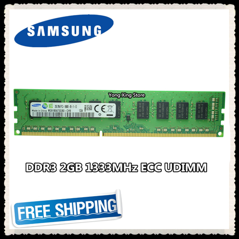 Samsung-Memoria de estación de trabajo DDR3, servidor de 2GB, 1333MHz, puro ECC, UDIMM, 2RX8, PC3-10600E de RAM, 10600, sin pulir ► Foto 1/2
