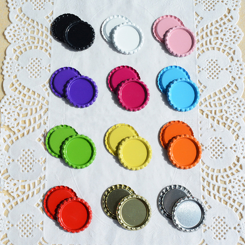 25 uds color ronda de botella aplanada de tapas de botellas suministros de costura para Hairbow bricolaje artesanía 25mm collar de accesorios de joyería ► Foto 1/6