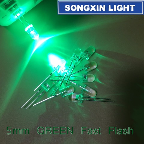 Danshan G-Diodo emisor de luz verde, 5mm, Control de Flash LED, parpadeante, automático, 5mm, 100 HZ, 1,5 Uds. ► Foto 1/5
