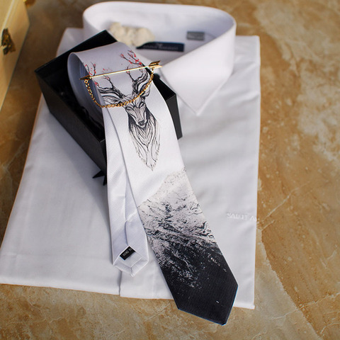 Corbata estampada para hombre, corbata informal Original hecha a mano para fiesta de boda y cumpleaños, envío gratis ► Foto 1/5