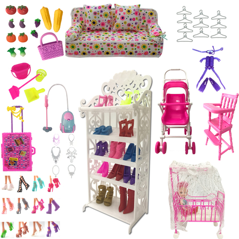 NK mezcla muñeca muebles de plástico Mini juguete zapatos colgador para accesorios de muñeca Barbie para Kelly DIY juguetes juego casa regalo JJ ► Foto 1/6