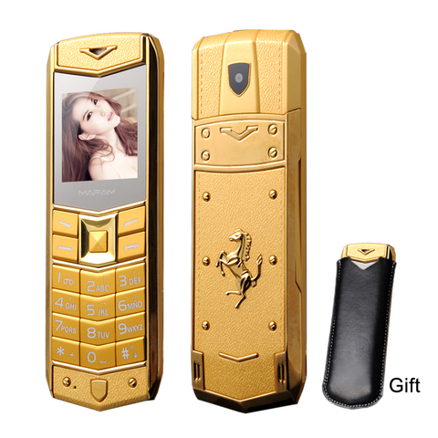 MAFAM A8-teléfono móvil con doble sim, carcasa de cuero con vibración de metal de lujo para coche, con doble sim, regalo P234 ► Foto 1/6