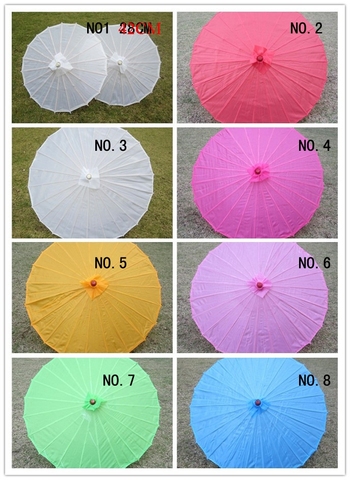 Sombrilla de tela de color chino, parasol de color blanco y rosa tradicional de China, accesorios de seda japonesa, envío gratis ► Foto 1/6