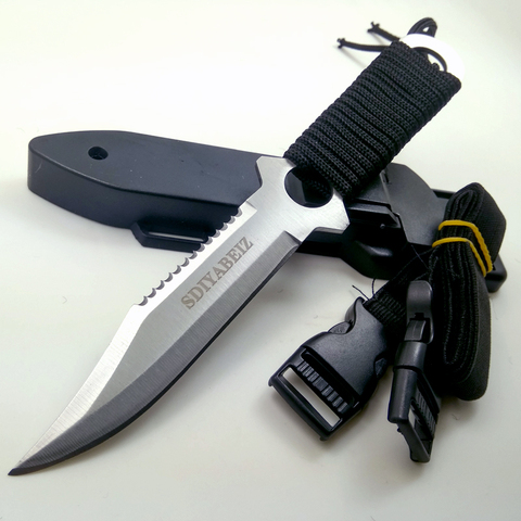Cuchillo táctico Cuchillo de caza, cuchillo de supervivencia de 13.75  pulgadas, cuchillo de hoja fija con hoja de combate, accesorios de camping,  equipo de supervivencia, equipo de supervivencia, : Deportes y Actividades  al Aire Libre 