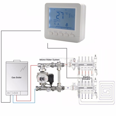 BGL02-5 LCD termoregulador de Gas de calefacción de la caldera controlador de temperatura termostato programable para Kombi caldera montado en la pared O17 ► Foto 1/6