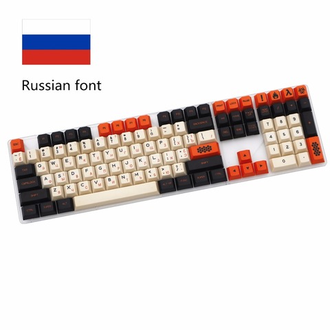 Carbono color 125/172 clave tinte sublimado ruso PBT de perfil MX interruptor de teclado mecánico keycap ► Foto 1/6