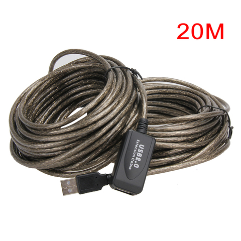 Cable USB macho a hembra de 5m, 10m, 15m y 20m, Cable de línea de extensión USB 2,0, conector adaptador de datos de Cable de alta velocidad ► Foto 1/1