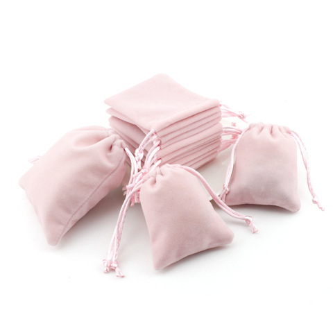 5 unids/lote Rosa alta calidad bolsas de terciopelo de 5x7 7x9 10x12cm de cordón de almacenamiento bolsa de regalo artículos bolsas para joyería paquete ► Foto 1/6