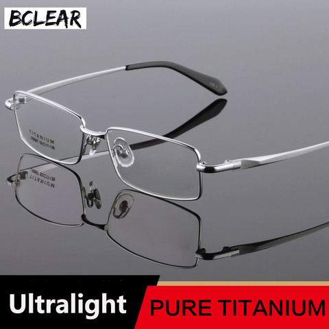 BCLEAR-gafas clásicas de titanio puro para hombre, lentes de lectura graduadas ópticas, transparentes ► Foto 1/5